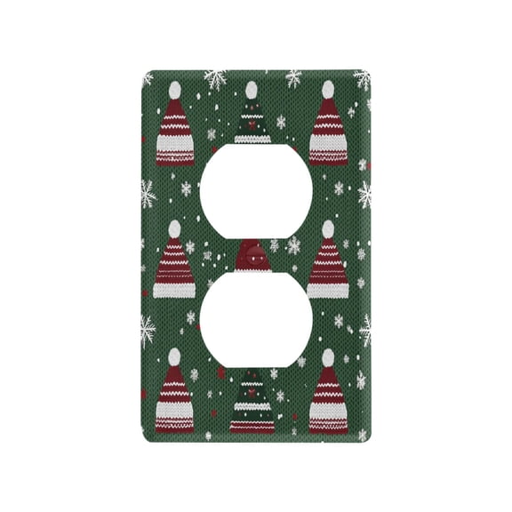 Yayeee Duplex Wall Plate 1-Gang 4.5"x2.7" Home Receptacle Light Switch Decorative Outlet Cover, Christmas Hats