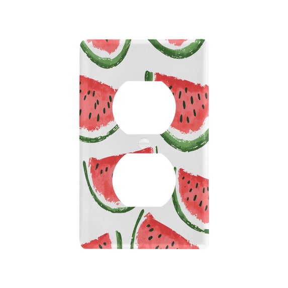 Yayeee Duplex Wall Plate 1-Gang 4.5"x2.7" Home Receptacle Light Switch Decorative Outlet Cover, Cute Watermelon
