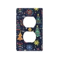 thumbnail image 1 of Yayeee Duplex Wall Plate 1-Gang 4.5"x2.7" Home Receptacle Light Switch Decorative Outlet Cover, Dark Blue Christmas, 1 of 7