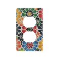 thumbnail image 1 of Yayeee Duplex Wall Plate 1-Gang 4.5"x2.7" Home Receptacle Light Switch Decorative Outlet Cover, Dark Floral, 1 of 7