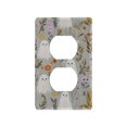 thumbnail image 1 of Yayeee Duplex Wall Plate 1-Gang 4.5"x2.7" Home Receptacle Light Switch Decorative Outlet Cover, Gray Floral Ghost, 1 of 7