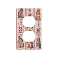 thumbnail image 1 of Yayeee Duplex Wall Plate 1-Gang 4.5"x2.7" Home Receptacle Light Switch Decorative Outlet Cover, Green Christmas Houses, 1 of 7