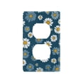 thumbnail image 1 of Yayeee Duplex Wall Plate 1-Gang 4.5"x2.7" Home Receptacle Light Switch Decorative Outlet Cover, Green Daisy Pattern, 1 of 7