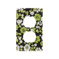 thumbnail image 1 of Yayeee Duplex Wall Plate 1-Gang 4.5"x2.7" Home Receptacle Light Switch Decorative Outlet Cover, Green Flower Pattern, 1 of 7