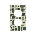 thumbnail image 1 of Yayeee Duplex Wall Plate 1-Gang 4.5"x2.7" Home Receptacle Light Switch Decorative Outlet Cover, Green Geometric, 1 of 7