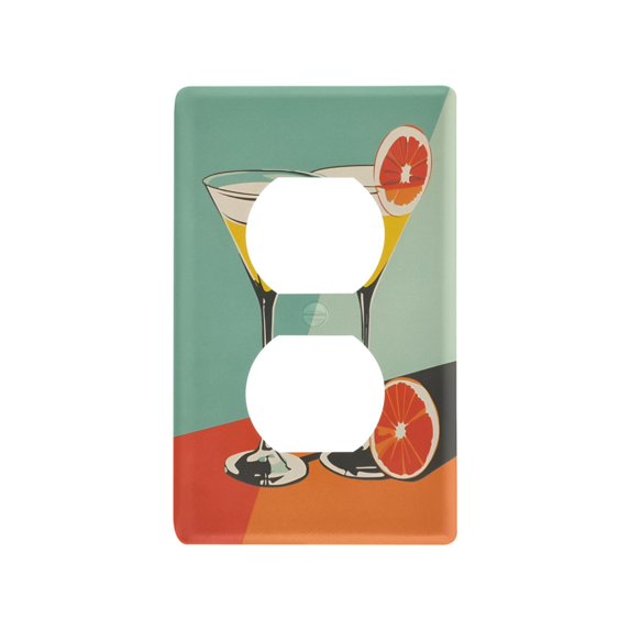 Yayeee Duplex Wall Plate 1-Gang 4.5"x2.7" Home Receptacle Light Switch Decorative Outlet Cover, Green Glasses