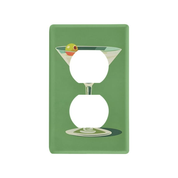 Yayeee Duplex Wall Plate 1-Gang 4.5"x2.7" Home Receptacle Light Switch Decorative Outlet Cover, Green Lemon Juice