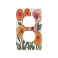 thumbnail image 1 of Yayeee Duplex Wall Plate 1-Gang 4.5"x2.7" Home Receptacle Light Switch Decorative Outlet Cover, Hand Drawn Floral, 1 of 7