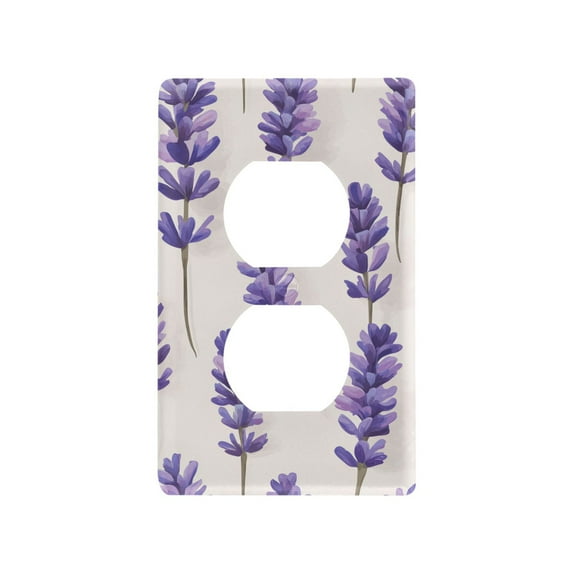 Yayeee Duplex Wall Plate 1-Gang 4.5"x2.7" Home Receptacle Light Switch Decorative Outlet Cover, Lavender Pattern