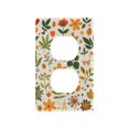 thumbnail image 1 of Yayeee Duplex Wall Plate 1-Gang 4.5"x2.7" Home Receptacle Light Switch Decorative Outlet Cover, Leaves Pattern, 1 of 7
