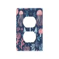 thumbnail image 1 of Yayeee Duplex Wall Plate 1-Gang 4.5"x2.7" Home Receptacle Light Switch Decorative Outlet Cover, Light Blue Anchor, 1 of 7