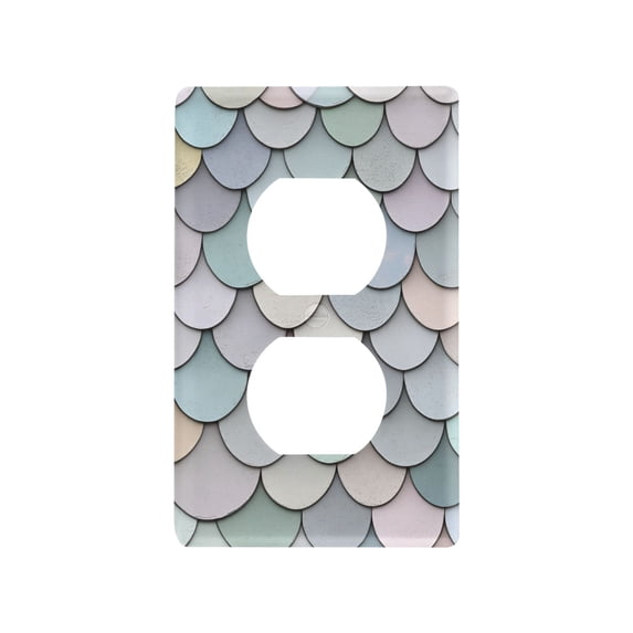 Yayeee Duplex Wall Plate 1-Gang 4.5"x2.7" Home Receptacle Light Switch Decorative Outlet Cover, Light Blue Shimmering Pattern