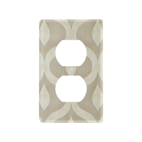 Yayeee Duplex Wall Plate 1-Gang 4.5"x2.7" Home Receptacle Light Switch Decorative Outlet Cover, Light Brown Pattern