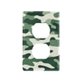 thumbnail image 1 of Yayeee Duplex Wall Plate 1-Gang 4.5"x2.7" Home Receptacle Light Switch Decorative Outlet Cover, Light Green Camouflage Design, 1 of 7