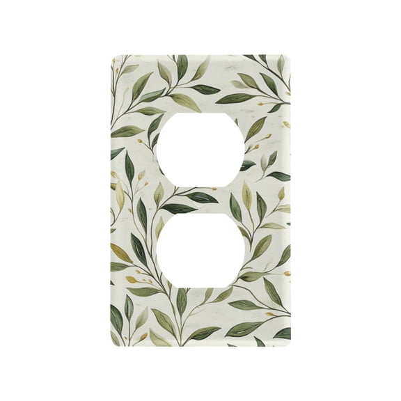 Yayeee Duplex Wall Plate 1-Gang 4.5"x2.7" Home Receptacle Light Switch Decorative Outlet Cover, Lush Greenery
