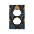 thumbnail image 1 of Yayeee Duplex Wall Plate 1-Gang 4.5"x2.7" Home Receptacle Light Switch Decorative Outlet Cover, Navy Blue Art Pattern, 1 of 7