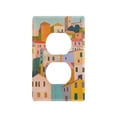 thumbnail image 1 of Yayeee Duplex Wall Plate 1-Gang 4.5"x2.7" Home Receptacle Light Switch Decorative Outlet Cover, Orange Cityscape Painting, 1 of 7