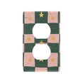 thumbnail image 1 of Yayeee Duplex Wall Plate 1-Gang 4.5"x2.7" Home Receptacle Light Switch Decorative Outlet Cover, Pink Abstract, 1 of 7