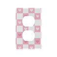 thumbnail image 1 of Yayeee Duplex Wall Plate 1-Gang 4.5"x2.7" Home Receptacle Light Switch Decorative Outlet Cover, Pink Checkered Heart, 1 of 7