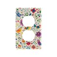 thumbnail image 1 of Yayeee Duplex Wall Plate 1-Gang 4.5"x2.7" Home Receptacle Light Switch Decorative Outlet Cover, Purple Cartoon Animals, 1 of 7