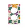 thumbnail image 1 of Yayeee Duplex Wall Plate 1-Gang 4.5"x2.7" Home Receptacle Light Switch Decorative Outlet Cover, Purple Clover Pattern, 1 of 7