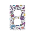 thumbnail image 1 of Yayeee Duplex Wall Plate 1-Gang 4.5"x2.7" Home Receptacle Light Switch Decorative Outlet Cover, Purple Doodle Pattern, 1 of 7