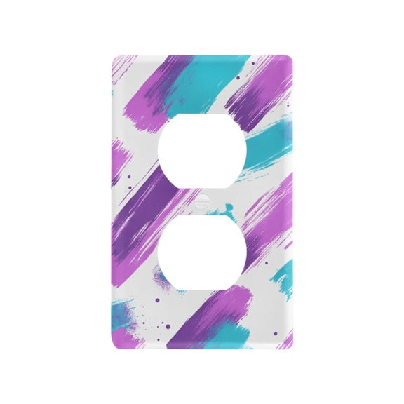 Yayeee Duplex Wall Plate 1-Gang 4.5"x2.7" Home Receptacle Light Switch Decorative Outlet Cover, Purple Drawing