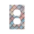 thumbnail image 1 of Yayeee Duplex Wall Plate 1-Gang 4.5"x2.7" Home Receptacle Light Switch Decorative Outlet Cover, Red Art Pattern, 1 of 7