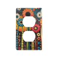 thumbnail image 1 of Yayeee Duplex Wall Plate 1-Gang 4.5"x2.7" Home Receptacle Light Switch Decorative Outlet Cover, Red Colorful Flowers with Dots, 1 of 7