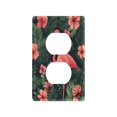 thumbnail image 1 of Yayeee Duplex Wall Plate 1-Gang 4.5"x2.7" Home Receptacle Light Switch Decorative Outlet Cover, Red Flamingo Pattern, 1 of 7