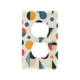 thumbnail image 1 of Yayeee Duplex Wall Plate 1-Gang 4.5"x2.7" Home Receptacle Light Switch Decorative Outlet Cover, Red Geometric, 1 of 7