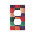 thumbnail image 1 of Yayeee Duplex Wall Plate 1-Gang 4.5"x2.7" Home Receptacle Light Switch Decorative Outlet Cover, Red and Purple Plaid Pattern, 1 of 7
