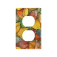 thumbnail image 1 of Yayeee Duplex Wall Plate 1-Gang 4.5"x2.7" Home Receptacle Light Switch Decorative Outlet Cover, Retro Autumn Leaves, 1 of 7