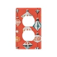 thumbnail image 1 of Yayeee Duplex Wall Plate 1-Gang 4.5"x2.7" Home Receptacle Light Switch Decorative Outlet Cover, Retro Christmas Ornaments Pattern, 1 of 7