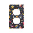thumbnail image 1 of Yayeee Duplex Wall Plate 1-Gang 4.5"x2.7" Home Receptacle Light Switch Decorative Outlet Cover, Small Space Pattern, 1 of 7