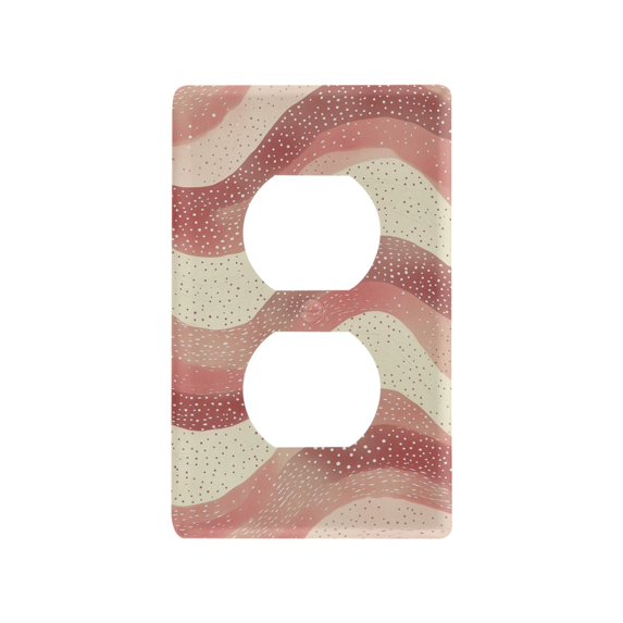 Yayeee Duplex Wall Plate 1-Gang 4.5"x2.7" Home Receptacle Light Switch Decorative Outlet Cover, Soft Pink Pattern