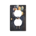 thumbnail image 1 of Yayeee Duplex Wall Plate 1-Gang 4.5"x2.7" Home Receptacle Light Switch Decorative Outlet Cover, Watercolor Astronaut, 1 of 7