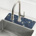 thumbnail image 1 of Yayeee Faucet Mat for Kitchen Sink 14.7" Diatomite Long Splash Guard Pad, Blue Firefly Pattern, 1 of 7