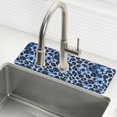 thumbnail image 1 of Yayeee Faucet Mat for Kitchen Sink 14.7" Diatomite Long Splash Guard Pad, Blue Floral Leopard Pattern, 1 of 7