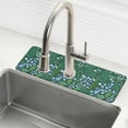 thumbnail image 1 of Yayeee Faucet Mat for Kitchen Sink 14.7" Diatomite Long Splash Guard Pad, Blue Flowers Pattern, 2 Pack, 1 of 7