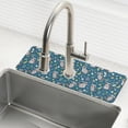 thumbnail image 1 of Yayeee Faucet Mat for Kitchen Sink 14.7" Diatomite Long Splash Guard Pad, Blue Raccoon Star Pattern, 1 of 7