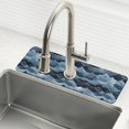 thumbnail image 1 of Yayeee Faucet Mat for Kitchen Sink 14.7" Diatomite Long Splash Guard Pad, Blue Watercolor Mountain Pattern, 2 Pack, 1 of 7