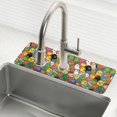 thumbnail image 1 of Yayeee Faucet Mat for Kitchen Sink 14.7" Diatomite Long Splash Guard Pad, Colorful Birds Pattern, 1 of 7