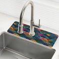 thumbnail image 1 of Yayeee Faucet Mat for Kitchen Sink 14.7" Diatomite Long Splash Guard Pad, Colorful Waves Pattern, 1 of 7
