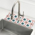 thumbnail image 1 of Yayeee Faucet Mat for Kitchen Sink 14.7" Diatomite Long Splash Guard Pad, Flowers Geometric Pattern, 1 of 7