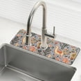 thumbnail image 1 of Yayeee Faucet Mat for Kitchen Sink 14.7" Diatomite Long Splash Guard Pad, Gray Llama Pattern, 2 Pack, 1 of 7