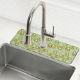 thumbnail image 1 of Yayeee Faucet Mat for Kitchen Sink 14.7" Diatomite Long Splash Guard Pad, Green Avocado Pattern, 1 of 7
