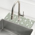 thumbnail image 1 of Yayeee Faucet Mat for Kitchen Sink 14.7" Diatomite Long Splash Guard Pad, Green Floral Cat Pattern, 1 of 7