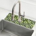 thumbnail image 1 of Yayeee Faucet Mat for Kitchen Sink 14.7" Diatomite Long Splash Guard Pad, Green Floral Leopard Pattern, 2 Pack, 1 of 7