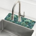 thumbnail image 1 of Yayeee Faucet Mat for Kitchen Sink 14.7" Diatomite Long Splash Guard Pad, Green Forest Pattern, 2 Pack, 1 of 7